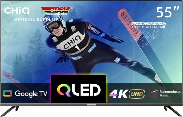 📺 CHiQ U QM8G 55 QLED 4K Google TV mit 60Hz für 339,99€ (statt 450€)