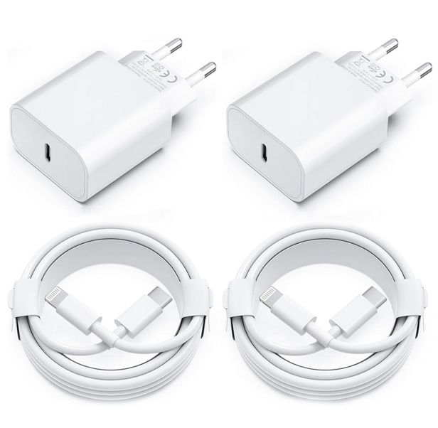 2x 25W USB-C Schnellladegerät + Lightning Kabel für 8,99€ (statt 15€)