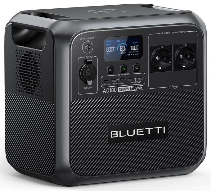 BLUETTI AC180 LiFePO4 Powerstation (1800W / 1152Wh) für 489€ (statt neu 649€)