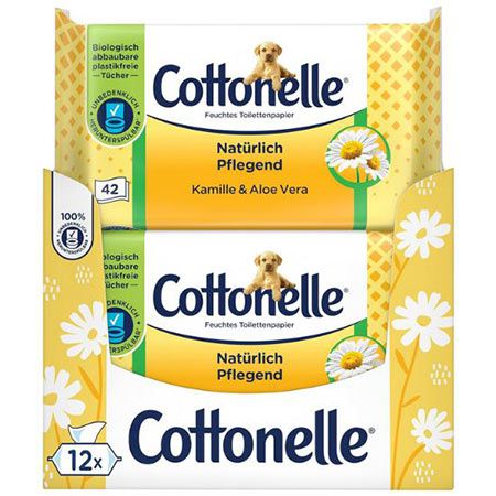 🧻 504x Cottonelle Feuchtes Toilettenpapier, Kamille & Aloe Vera für 11,88€ (statt 19€)