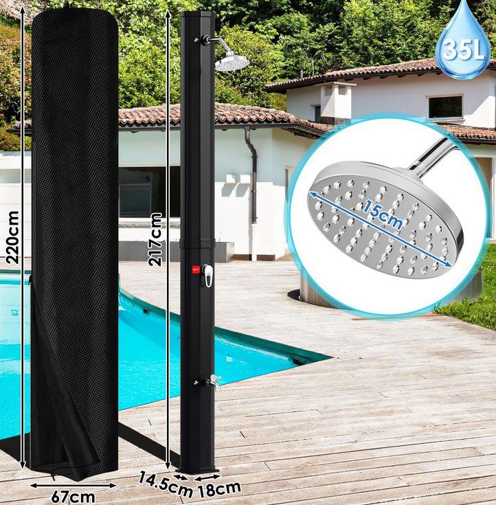 🚿 Gartendusche 35L mit Regenduschkopf & Wasserhahn für 88,89€ (statt 105€)