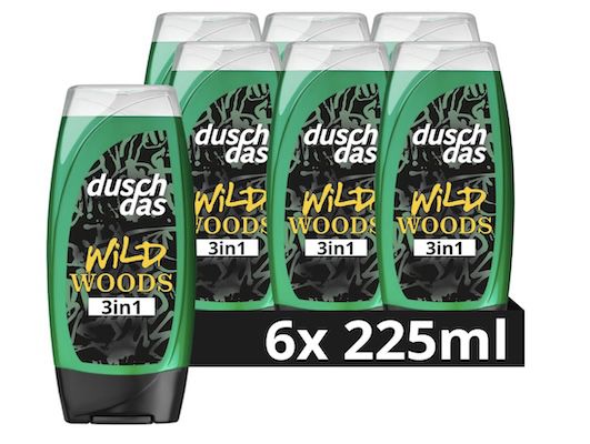 🧴 6x 225ml Duschdas 3 in 1 Duschgel & Shampoo Wild Woods für 6,87€ (statt 11€)