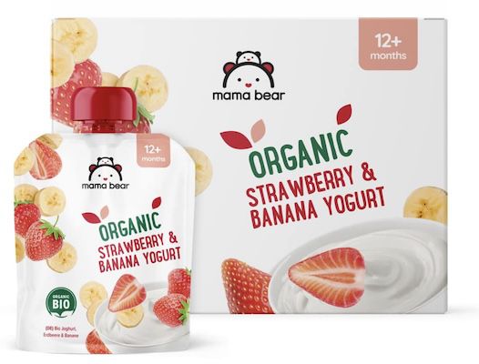 🍌🍓 6x 90g Mama Bear Bio Zubereitung Erdbeere, Banane & Joghurt für 3€ (statt 5€)