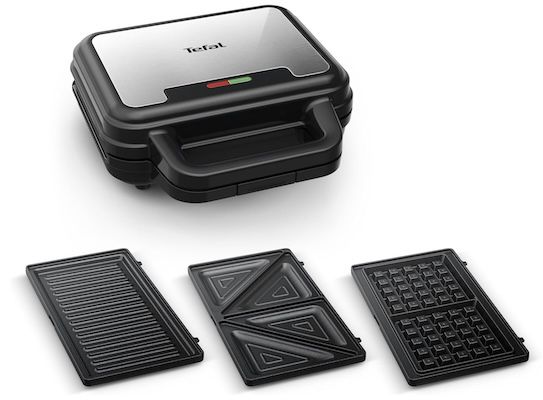 🥪 Tefal Ultracompact 3 in 1 Sandwich Waffel Panini Kombigerät für 48,99€ (statt 67€)