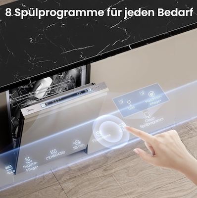 🍽️💦 Midea SV 5.14K10C vollintegrierter Geschirrspüler mit 45cm für 391€ (statt 450€)