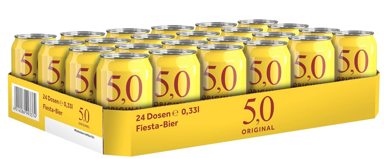 5,0 Original Fiesta Bier 24er Tray je 0,33l für 14,82€ (statt 21€)