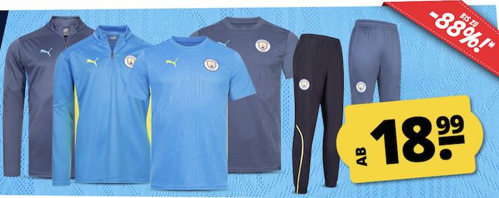 👕 Manchester City FC Sale + 5€ Gutschein   z.B. Trikots ab 18,99€