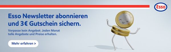 ⛽️ 3€ Tankgutschein GRATIS im Esso Newsletter