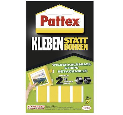 10er Pack Pattex Kleben statt Bohren Klebe-Strips für 2,99€ (statt 4,49€)