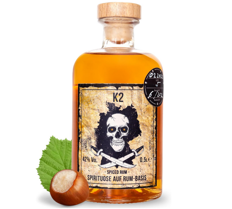 ⚡K2 Haselnuss Spiced Rum – 0,5L 42% Vol. für 21,49€ (statt 30€)