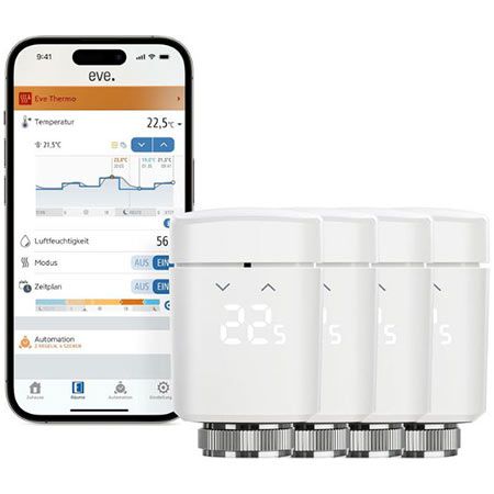 🏡 4er Pack Eve Thermo (Matter) Heizkörperthermostat Set für 199,99€ (statt 289€)