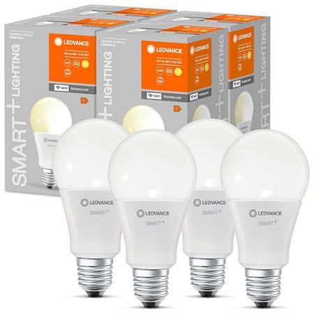 💡 2 x 4er Pack Ledvance Smarte LED-Lampe mit WiFi, E27, Dimmbar, 2700K für 19,99€ (statt 40€)