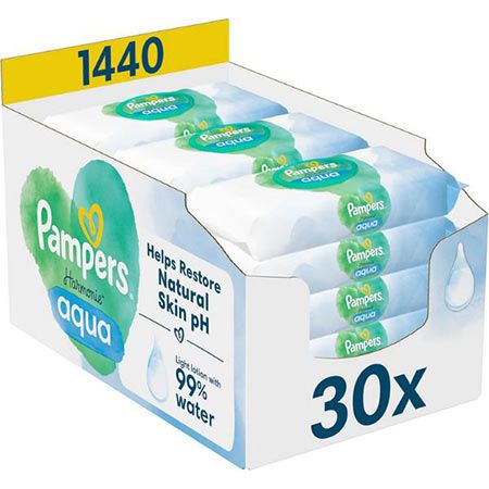 👶🏻 1.440er Pack Pampers Harmonie Aqua Baby Feuchttücher für 40,72€ (statt 48€)