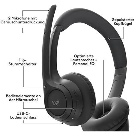 🎧 Logitech Zone 300 Bluetooth Headset für 44,90€ (statt 60€)