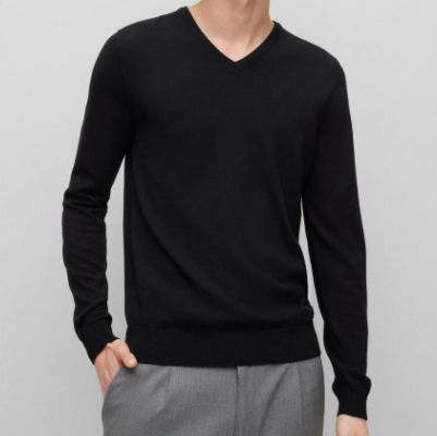 HUGO San Vredo-M Regular-Fit Pullover aus Schurwolle für 59,95€ (statt 76€)