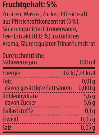 Valensina IceTea Peach 12x 0,5L Eistee Pfirsich für 8,68€ (statt 12€)