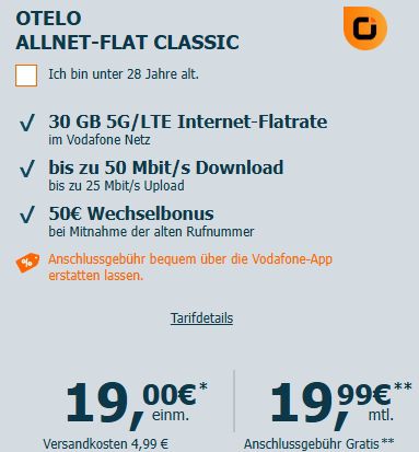 Neues Galaxy A56 5G 256GB für 19€ + 30GB 5G Vodafone Allnet Flat für 19,99€ mtl.