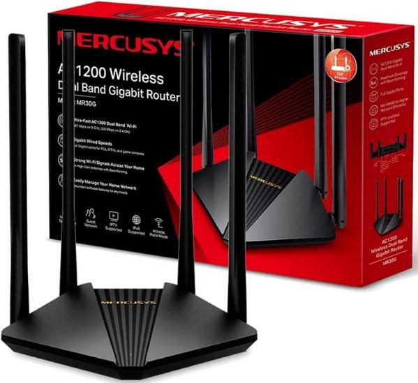 Mercusys MR30G AC1200 Dual Band Gigabit Router für 18,99€ (statt neu 34€)