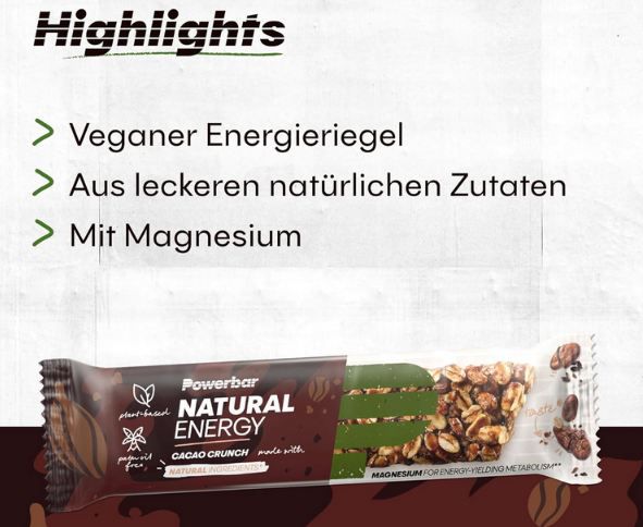 🍫 18er Pack Powerbar Natural Energy Cereal Cacao Crunch Riegel ab 21,65€ (statt 27€)