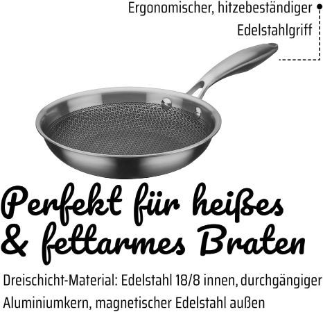 🍳 GSW Inoxxa Black Bratpfanne mit Wabenstruktur, 28cm für 26,64€ (statt 34€)