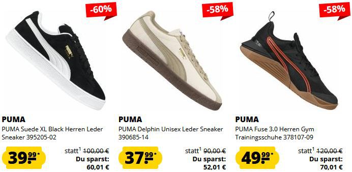 👟 SportSpar: Puma Sneaker Drop ab 29,99€ + 5€ Gutschein