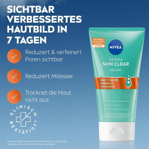 🧴 3x NIVEA Derma Skin Clear Peeling für Gesicht & Körper ab 8,90€ (statt 15€)