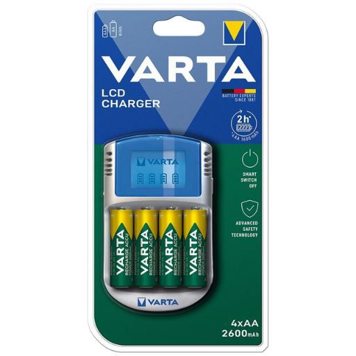 🔋 Varta LCD Batterie Ladegerät inkl. 4x AA Akkus, 2.600mAh für 17,99€ (statt 30€)