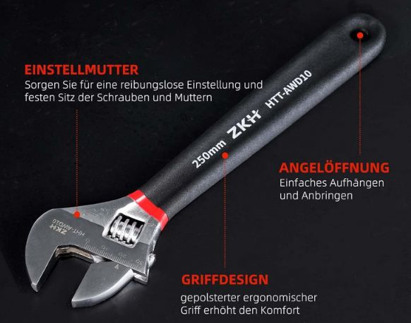 🔧 ZKH Verstellbarer Rollgabelschlüssel (max. 20mm Maulweite) für 5,75€ (statt 10€)