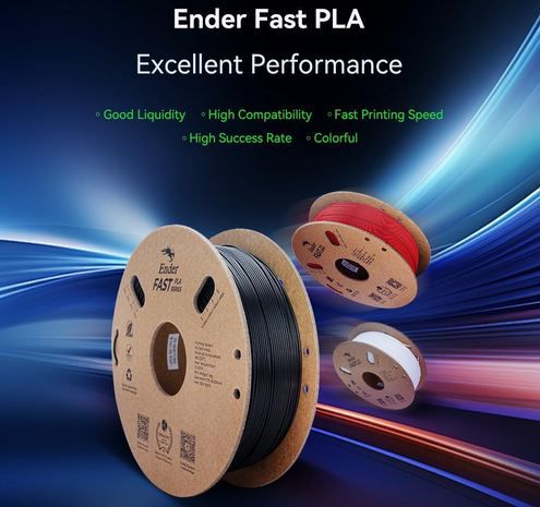 2 x 1Kg Creality Ender PLA Filament, 1.75mm, Schwarz & Weiß für 19,99€ (statt 40€)