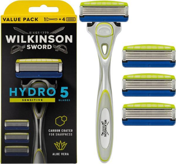 🪒 Wilkinson Sword Hydro 5 Sensitive Rasierer + 4 Klingen ab 8,49€ (statt 17€)