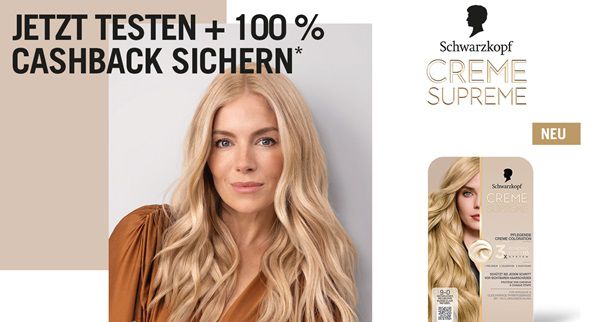 Schwarzkopf CREME SUPREME Haarfarbe gratis ausprobieren