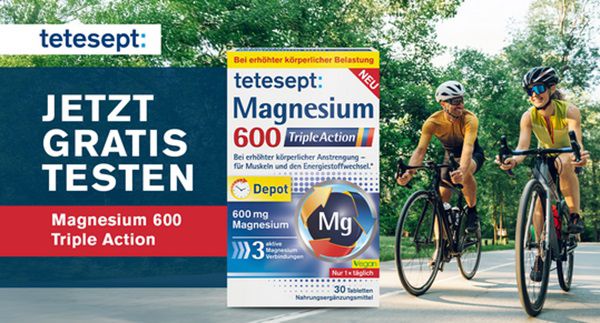 tetesept Magnesium 600 Triple Action  gratis ausprobieren