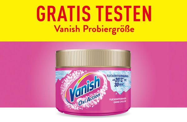 Vanish Oxi Action Fleckentferner gratis ausprobieren   ab 24.03.