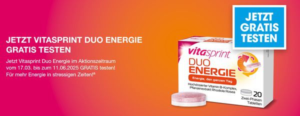 Vitasprint Duo Energie gratis ausprobieren