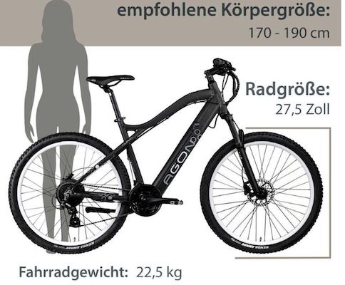 🚵‍♂️⛰️ Agon Alpha E Mountainbike mit 27,5 Zoll & 24 Gängen für 815€ (statt 899€)