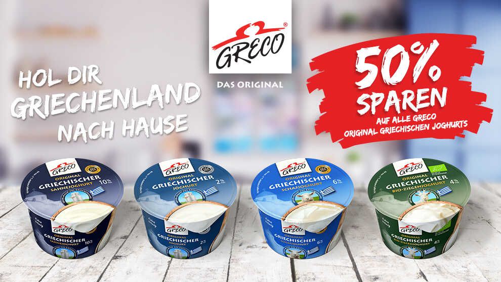 50% Cashback  Greco Joghurt 150g via scondoo