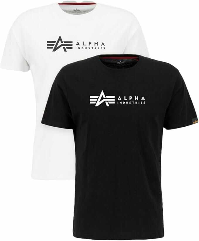 ALPHA INDUSTRIES Herren T Shirt (2er Pack) | Weiß und Schwarz | XS XXL [PRIME/OTTO UP]