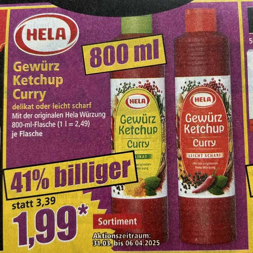 [Norma] Hela Gewürzketchup, 800 ml
