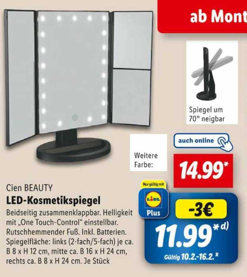 Lidl   CIEN Beauty LED Kosmetikspiegel (App Preis)