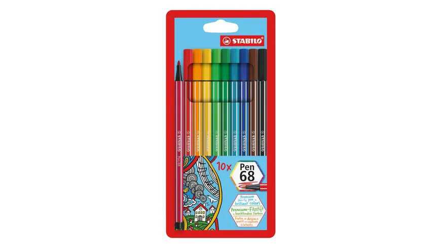 STABILO Premium Fasermaler Pen 68 (10er Pack) 5€ statt  7,59€