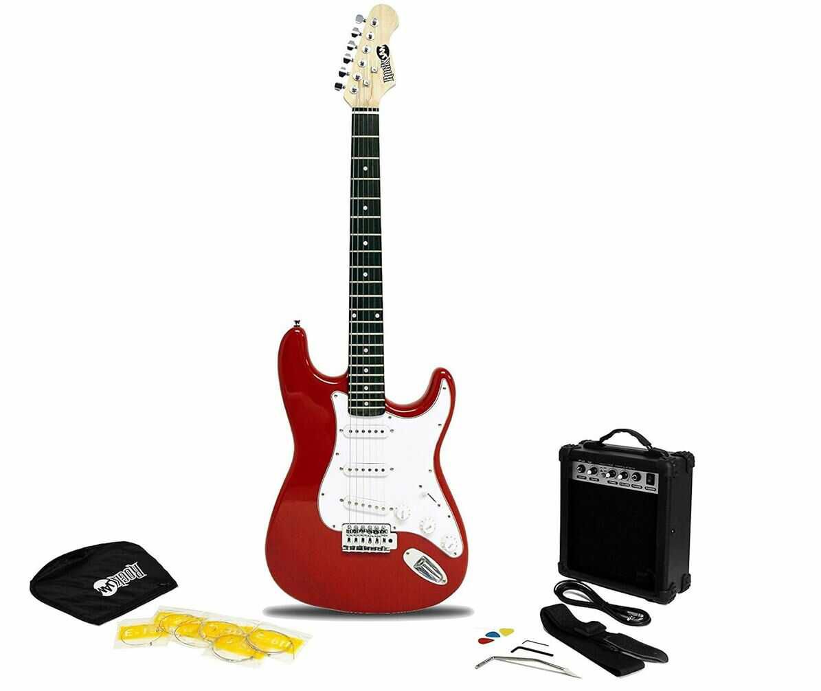 RockJam Full Size Electric Guitar Kit with 10 Watt Guitar Amp   65,99€ statt 134,40€