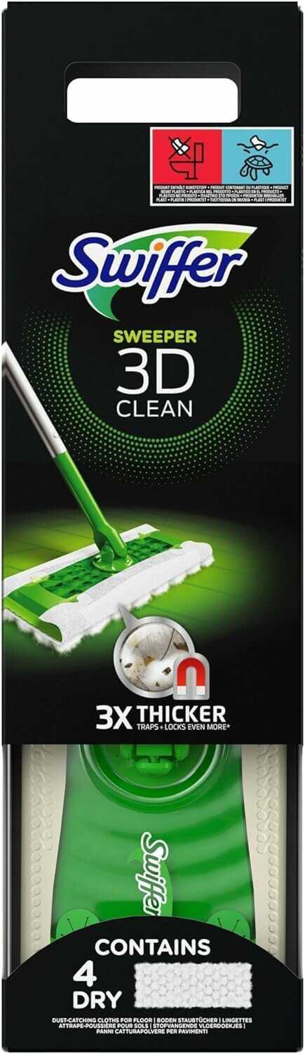 Swiffer Bodenwischer 3D Clean Trockene und Feuchte Bodentücher Starterset  9,60€ statt  15,90€