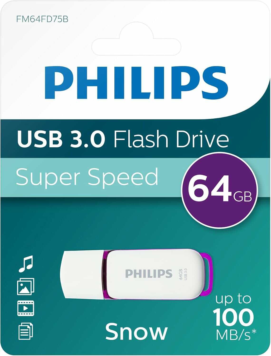 Philips 3.0 USB Stick 64 GB   Snow Edition 5€ statt  9,99€