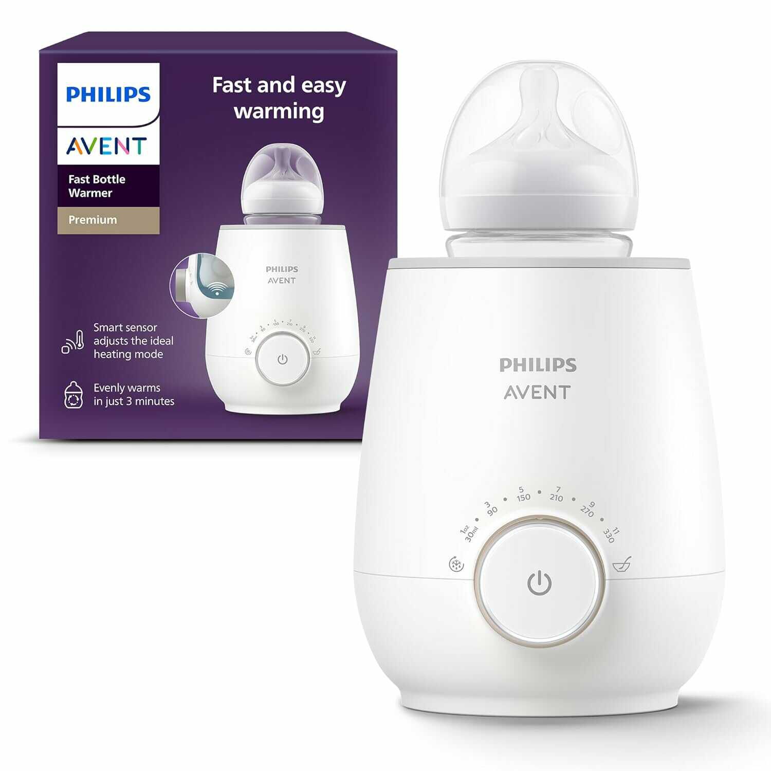 Philips Avent Schneller Premium Fläschchenwärmer, mit intelligenter Temperaturregelung für 29,99€ PVG 41,99€