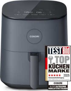 COSORI XXL 7 in 1 Heißluftfritteuse 4,7 L, grau für 84,99€ statt 102€