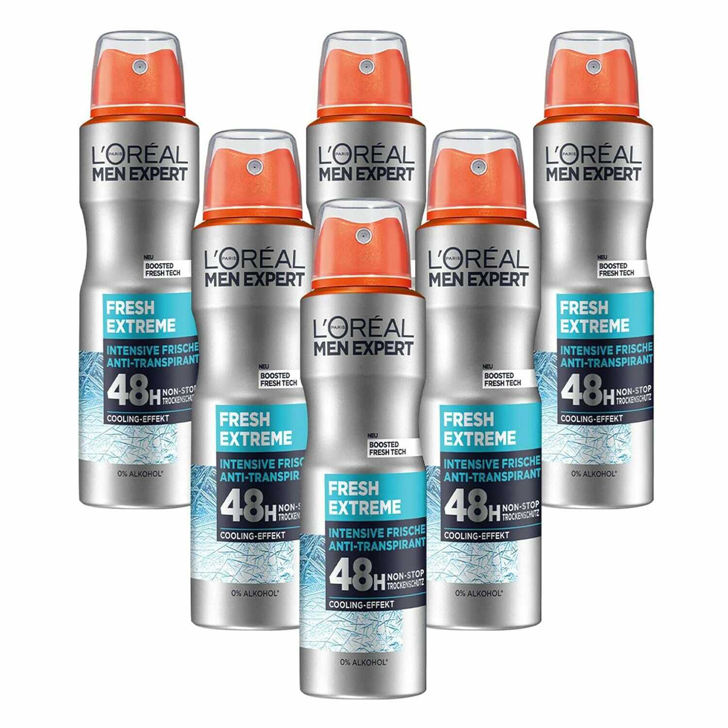 LOréal Men Expert 6x Deospray für Männer mit Cooling Effekt 11,11€ statt  13,50€