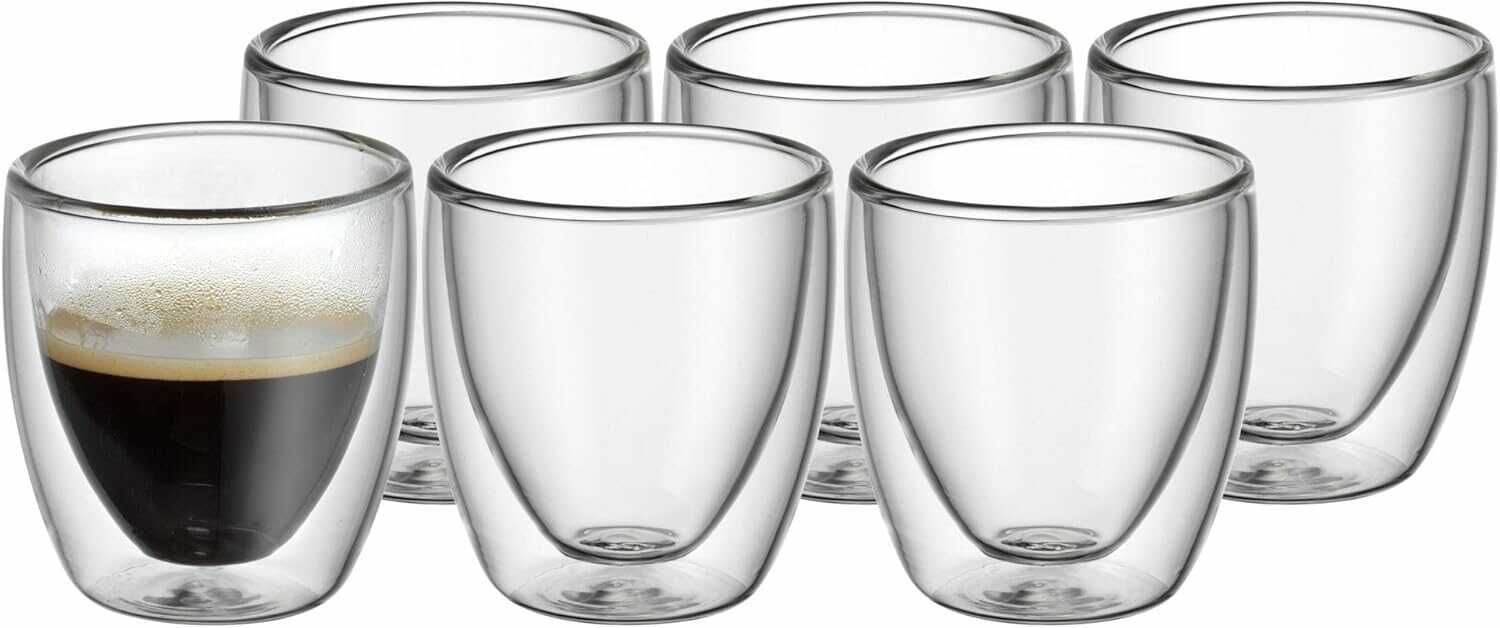 WMF Kult doppelwandige Espressotassen Glas Set 6 teilig 24,39€ statt  32,96€