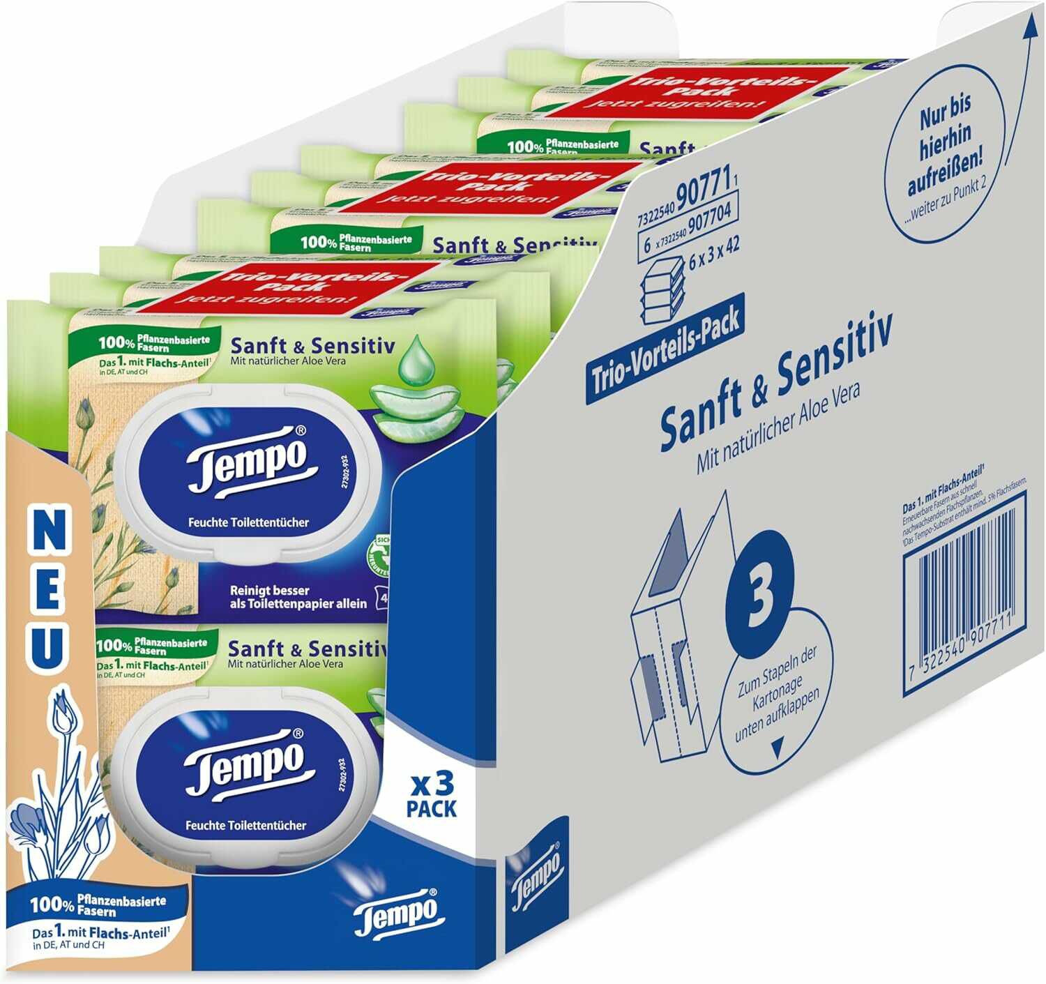 Tempo feuchtes Toilettenpapier 18 Packungen 20,17€ statt 29,25€