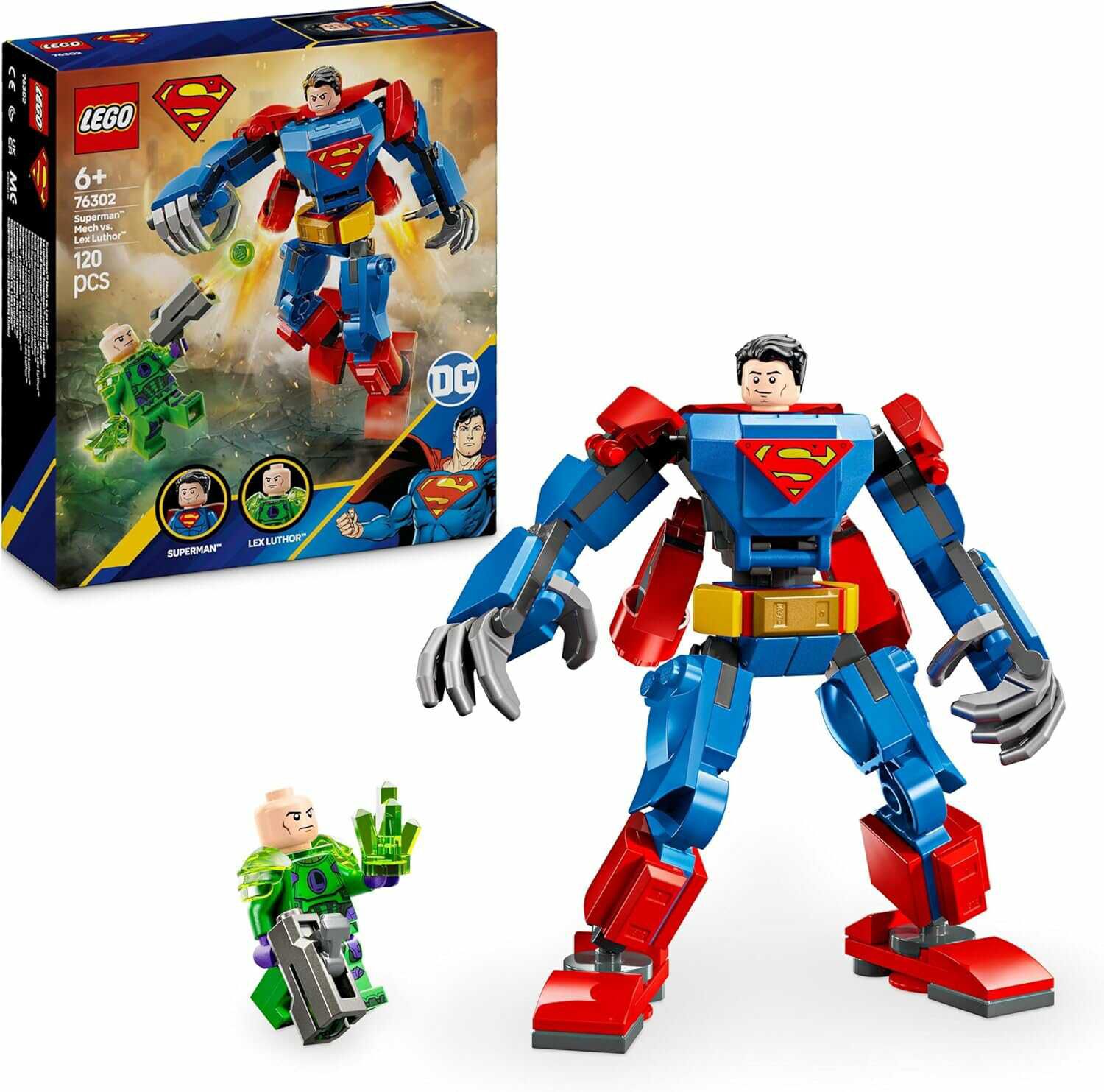 LEGO DC Superman Mech vs. Lex Luthor   Superhelden Spielzeug mit 2 Minifiguren  für 9,99€ PVG 14,29€