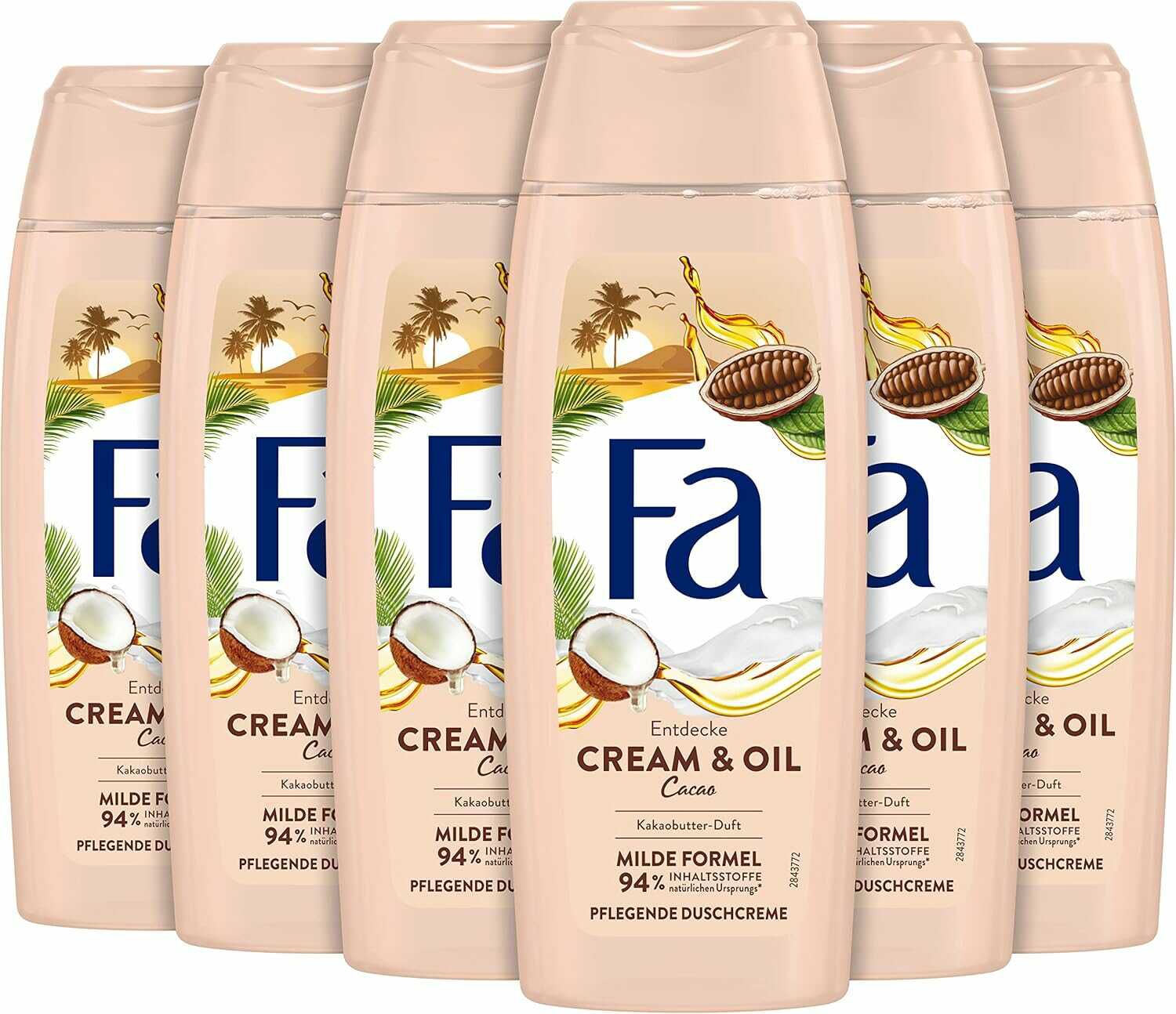 FA Duschgel Cream & Oil Cacao (6x 250 ml) für 4,70€ statt  9,54€